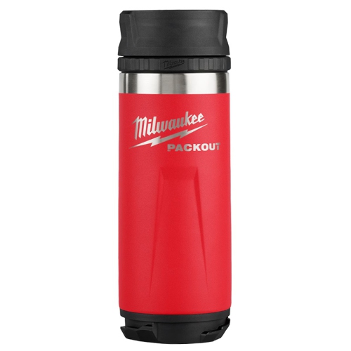 Image 1 of 3.. Milwaukee Tool PACKOUT Red 18oz Insulated Bottle with Sip Lid