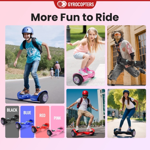 Gyrocopters Prime All-Terrain Hoverboard | Speed up to 15km/h | 300W Powerful Motor | 6.5” LED wheels | 165 lbs weight capacity | UL2272 certified |