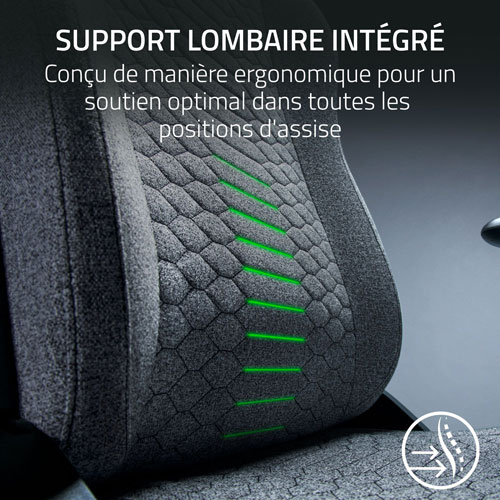 Fauteuil de jeu ergonomique en tissu Iskur V2 X de Razer - Gris