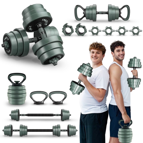 Image 1 de 10.. (Précommandez) Haltères réglables AIO d'IMFIT 1,65 à 85&nbsp;lb | Haltère, haltère russe pour l'entraînement complet | Poids réglable pour