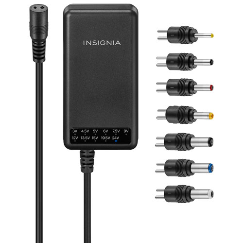 Adaptateur c.a. universel 48 W d'Insignia avec 7 embouts et USB-A (NS-UNI48WAC-C)