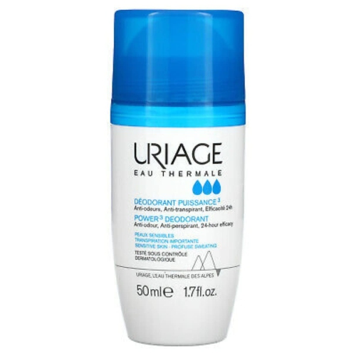 Uriage - Déodorant anti-sudorifique puissance clinique Power 3 - Roll - On Protection for Excessive Armpit Sweat - Hommes et Femmes - Combat l'odeur