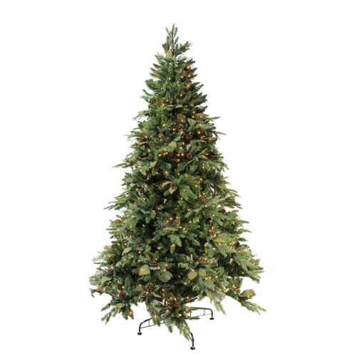 NORTHLIGHT  Pre-Lit Artificial River Spruce Christmas Tree -7.5' - Clear Lights In Green