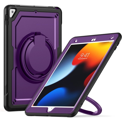 XCRS Heavy Duty Shockproof Cover with Rotating Stand Handle Grip Case for iPad 10.2 inch