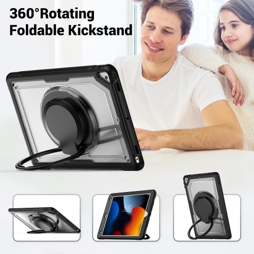 XCRS Heavy Duty Shockproof Cover with Rotating Stand Handle Grip Case for iPad 10.2 inch