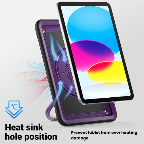 XCRS Heavy Duty Shockproof Cover with Rotating Stand Handle Grip Case for iPad 10.9 inch 10th Gen 11th Gen