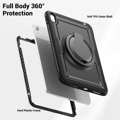 XCRS Heavy Duty Shockproof Cover with Rotating Stand Handle Grip Case for iPad 10.9 inch 10th Gen 11th Gen