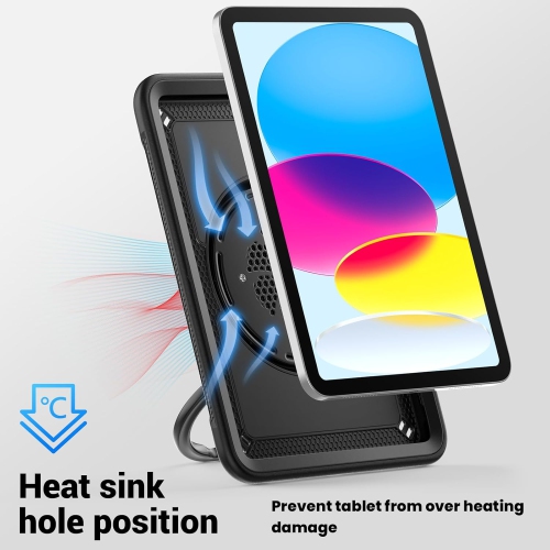 XCRS Heavy Duty Shockproof Cover with Rotating Stand Handle Grip Case for iPad 10.9 inch 10th Gen 11th Gen