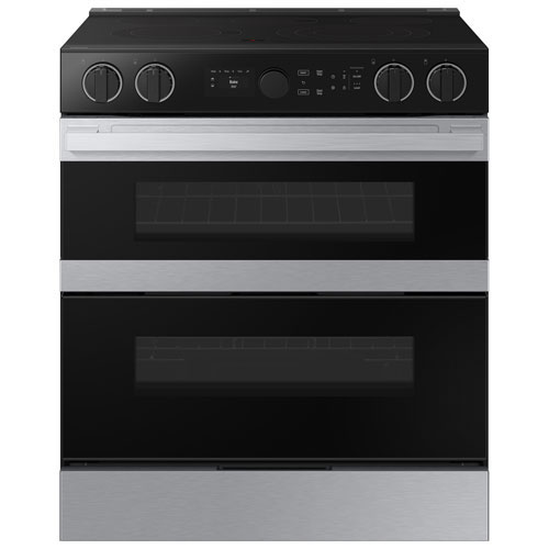 Open Box - Samsung 30" Double Oven Slide-In Electric Air Fry Range (NSE6DG8550SRAC) - Stainless