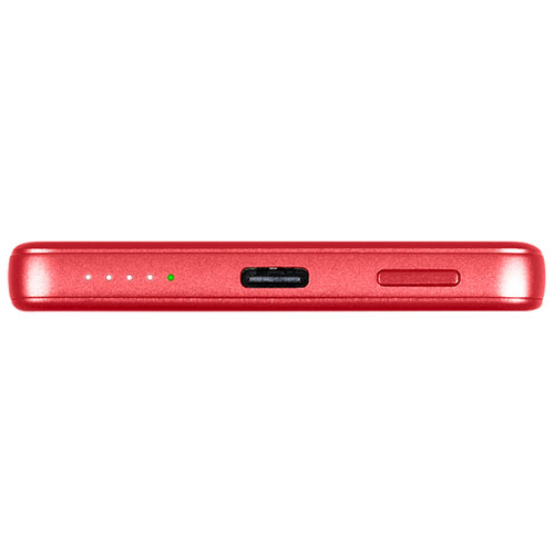 Chargeur portable USB-C de 5000 mAh et 20 W Piston Power Slim Mag de Logiix avec MagSafe - Rouge Canada