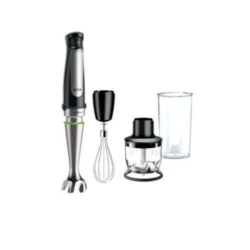 Braun MultiQuick Immersion Hand Blender + 1.5-Cup Food Processor, Whisk, Beaker, MQ7025, 500-Watt
