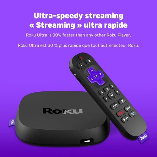 Roku Ultra 2024 | The Ultimate Streaming Player - 4K Streaming Device with HDR10+, Bluetooth & Wi-Fi 6 - Rechargeable Voice Remote Pro with Backlit