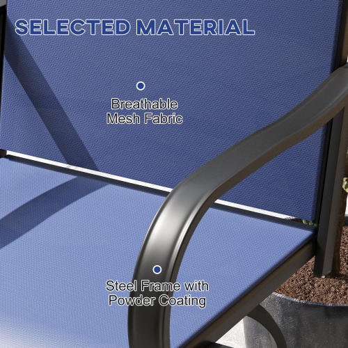 Outsunny Outdoor Bar Stools Set of 2 with Armrests, 360° Swivel Bar Height Patio Chairs with Mesh Fabric, Steel Frame Dining Chairs, for Balcony,