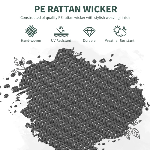 Outsunny PE Rattan Outdoor Dining Chairs Set of 4, Stackable Wicker Outdoor Patio Chairs with Armrests, Backrest and Steel Frame for Deck, Porch,