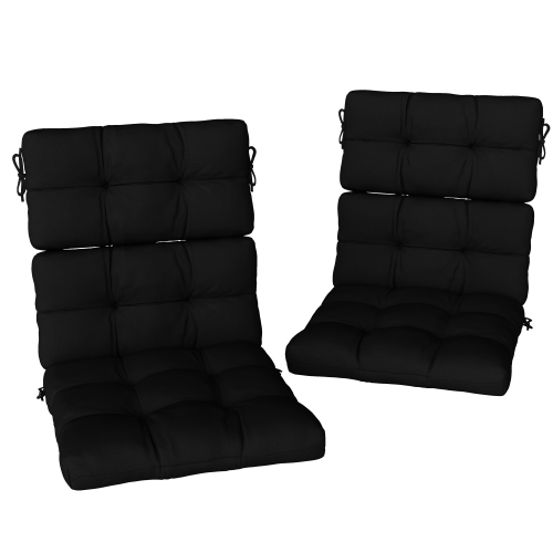 2 coussins de chaise de jardin Outsunny, ensemble de coussins de rechange de siège de terrasse avec attaches, dossier capitonné pour meubles de