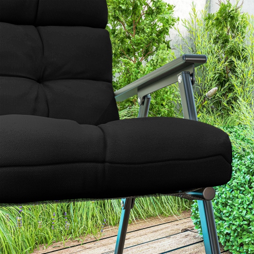 2 coussins de chaise de jardin Outsunny, ensemble de coussins de rechange de siège de terrasse avec attaches, dossier capitonné pour meubles de