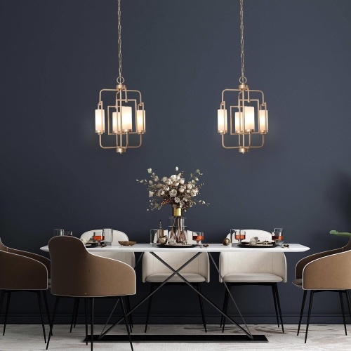 4 -Light Matte Gold Modern/contemporary For Use in Bedrooms, Dining Rooms, Foyers, Kitchens, Living Rooms Chandelier