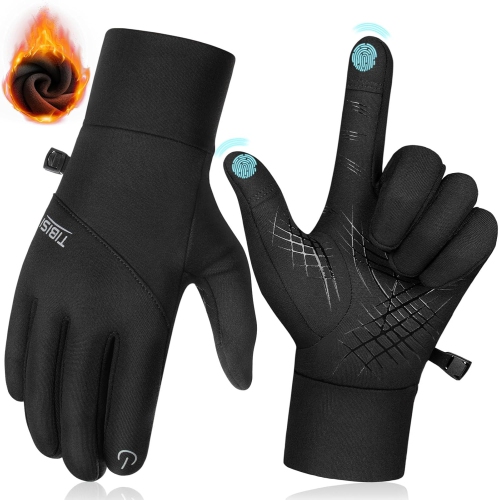 Warm Winter Gloves, Running Gloves Mens Womens Thermal Lightweight Anti-Slip Touchscreen Runing Driving Gloves, Small