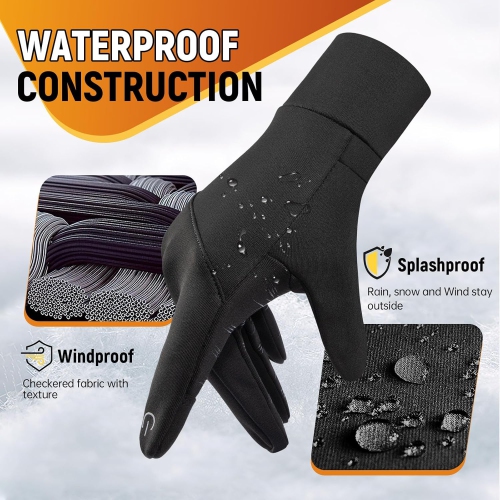 Warm Winter Gloves, Running Gloves Mens Womens Thermal Lightweight Anti-Slip Touchscreen Runing Driving Gloves,X-Large