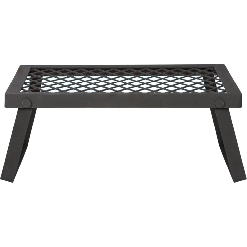 Medium Portable Folding Camping Grill Grate - 19.5 x 12.2 x 6.5 Inches, Black Steel