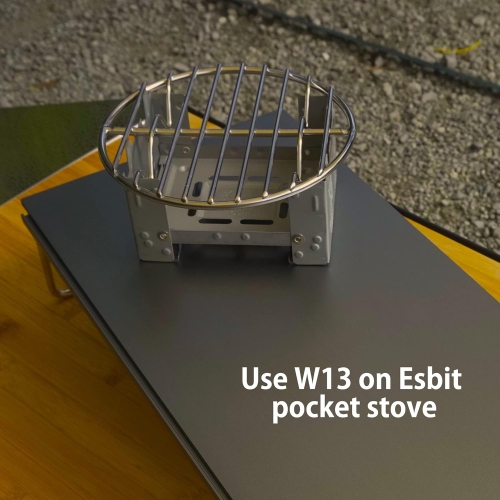 Dia Round Stainless Steel Cooking Grid Grill Fits for Backpacking Pocket Stove W13, Dia 4.9 Inches, Fits for Backpacking Pocket Stove W13