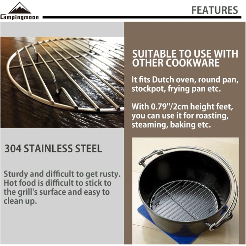 Dia Round Stainless Steel Cooking Grid Grill Fits for Backpacking Pocket Stove W13,Dia 6.7 Inches, W17