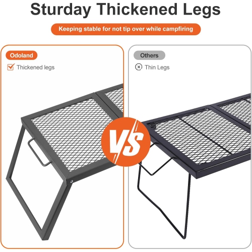 Foyer de camping pliable Campfire Grill, barrière en acier inoxydable 304, gril de camping portatif avec sac de transport pour le sac à dos extérieur