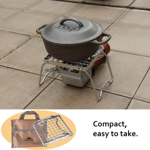 Portable Folding Camping Campfire Grill over Fire Split Stoves 304 Stainless Steel