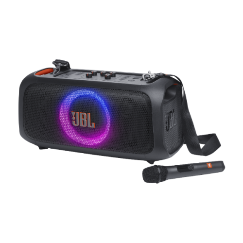 Open Box - JBL PartyBox On-the-Go Essential Portable Party Speaker with Built-in Lights and Wireless Mic