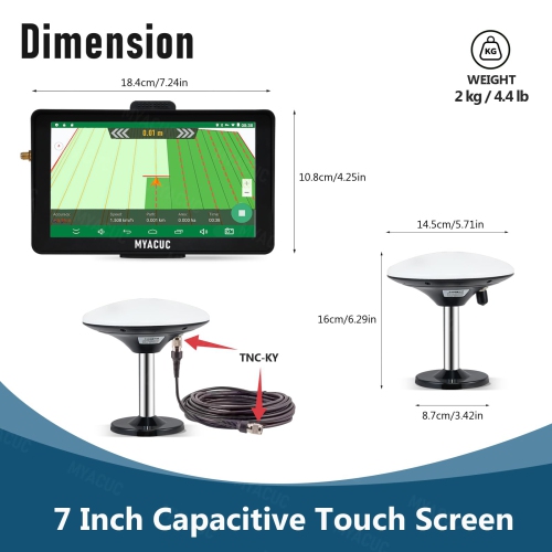 Tracteur agricole 7 pouces Navigateur GPS Harvester Haute précision Navigateur agricole GPS Système de navigation GPS agricole