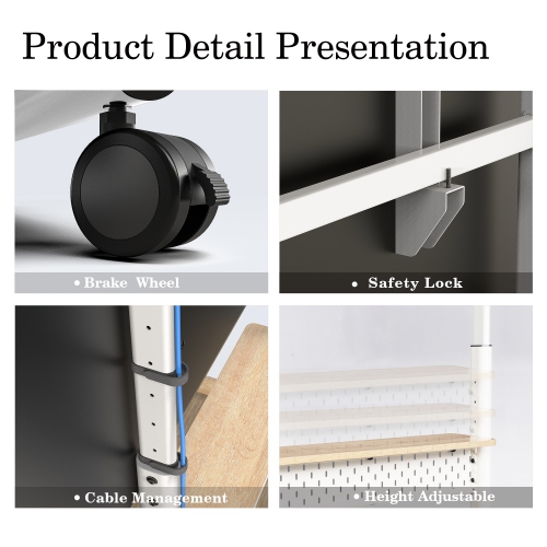 FITUEYES TV Stand with Storage and Wheels for 70 to 100 inch LED LCD Flat Screen, Floor TV Stand Mount Wooden with Peg Board & Cabinet Storage TV