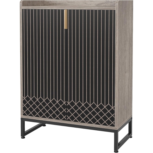 Tribesigns – Armoire à chaussures avec portes, armoire de rangement à chaussures à 5 niveaux pour l'entrée, armoire de rangement à chaussures en bois