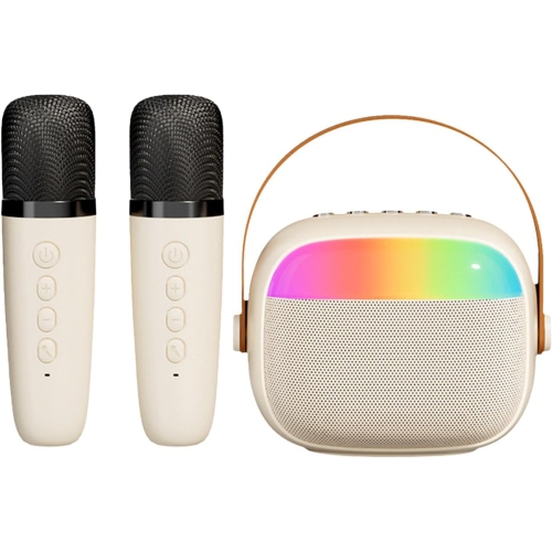 Mini Karaoke Machine for Kids Adults, Portable Karaoke Machine,Bluetooth Speaker with 2 Wireless Microphones and LED Lights, Birthday Gifts for Girls