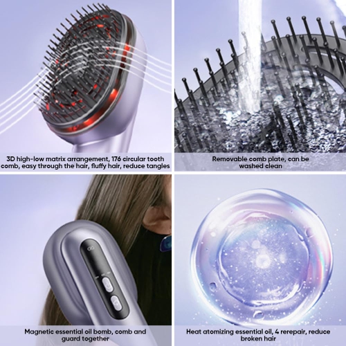 Electric Scalp Massage Comb, Portable Scalp Massager Electric, Unique Essential Oil Atomization Function, Relieve Head Pressure