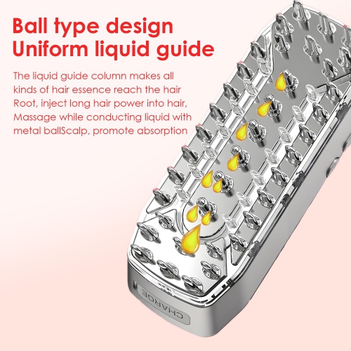 Peigne de croissance des cheveux chevelus, massage de la tête avec des essences médicinales, augmentation de la densité des cheveux, contrôle de