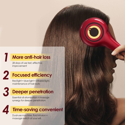 Red and Blue light Scratching Hair Growth Massage Comb Scalp Oil Applicator Electric Scalp Massager Brush