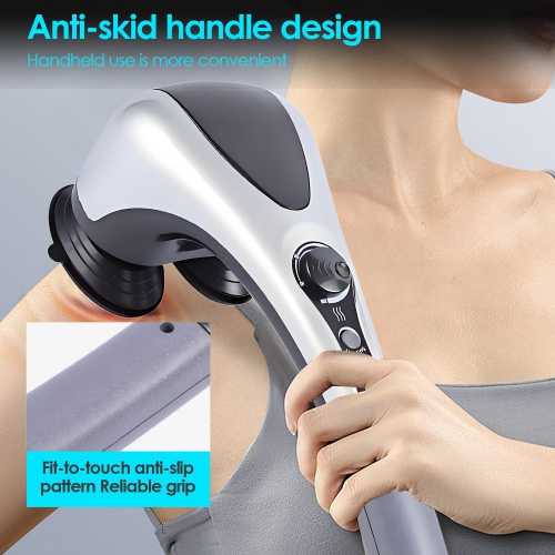 Double Head Impact Massager Handheld Back Massager with Heating Function for Neck Shoulders and Legs