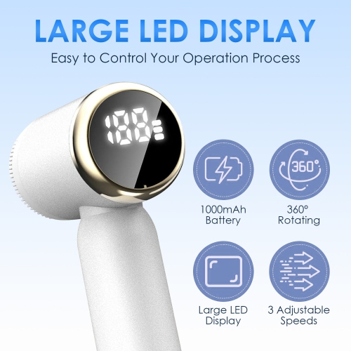 6 IN 1 Ultrasonic Facial Exfoliating Cleaner Facial Massager Face Scrubber Brush for Deep Cleaning, Gentle Exfoliating,Massaging