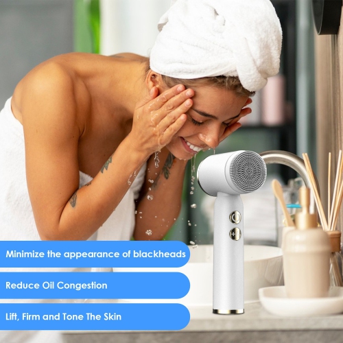 6 IN 1 Ultrasonic Facial Exfoliating Cleaner Facial Massager Face Scrubber Brush for Deep Cleaning, Gentle Exfoliating,Massaging