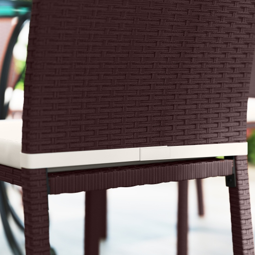 Outsunny Patio Dining Chairs Set of 4, All Weather Wicker PE Rattan Armless Outdoor Chairs with Steel Frame for Garden, Backyard, Pool Side, Porch,