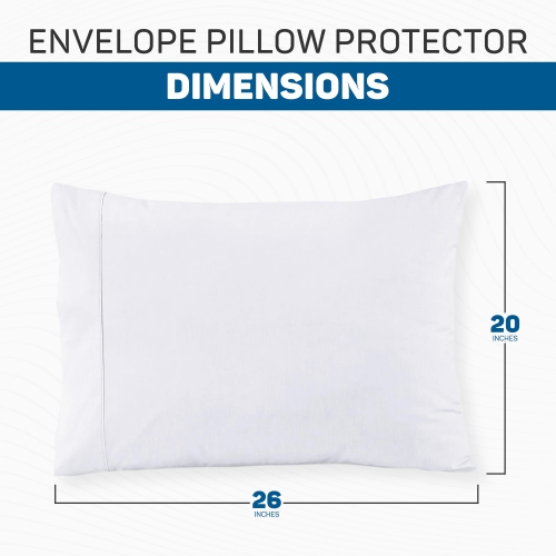 Canadian Linen Cotton Envelope Pillow Protector Sleeve Encasement 20"x26" Standard 2 pack Soft Breathable Noiseless Cooling Home Bed Bug Proof Fabric