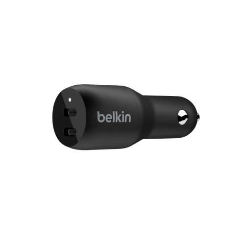 Refurbished Belkin 36W Dual USB-C Car Charger - Black CCB002btBK