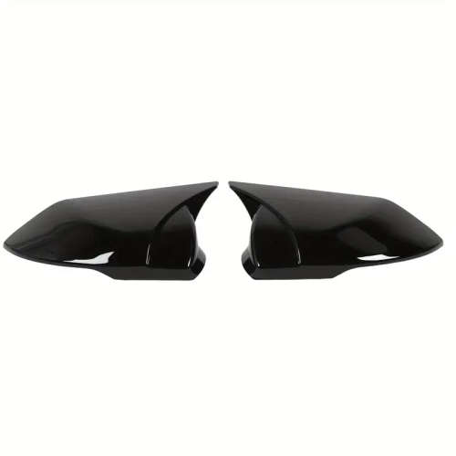 Universal Car Modified Rear Bumper Canard Diffuser, 12V Dual-Tone Electric Snail Horn Kit, Gloss Black Rearview Mirror Cap Cover for Enhanced Style