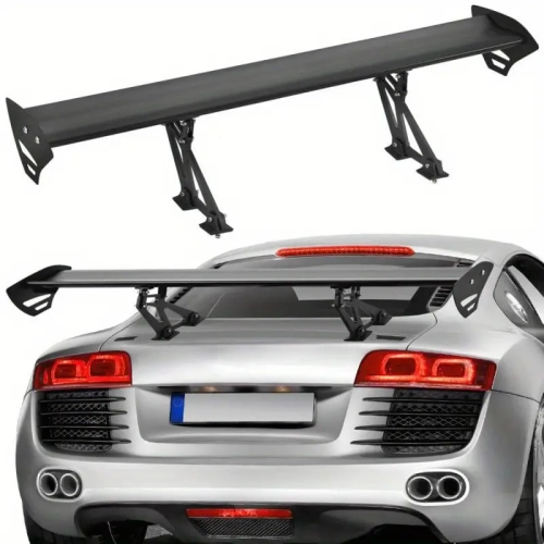Universal 43" GT Style Spoiler, 110DB Air Horn Kit, 2pcs ABS Steering Wheel Cover Trim