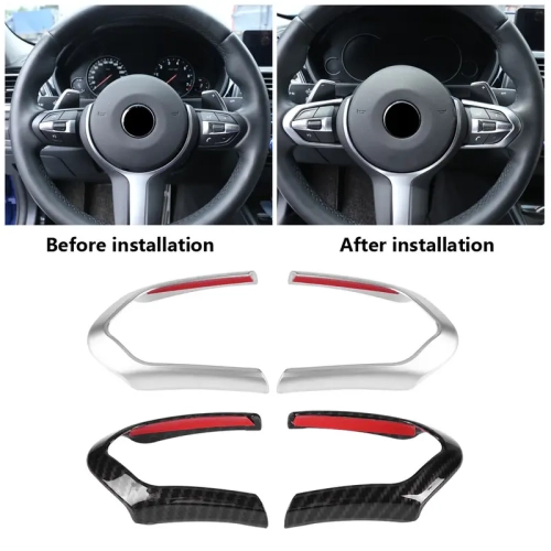 Universal 43" GT Style Spoiler, 110DB Air Horn Kit, 2pcs ABS Steering Wheel Cover Trim