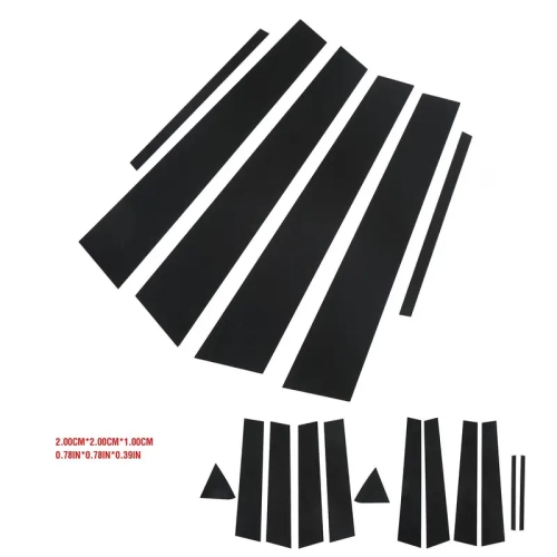 43.3" Adjustable Aluminum Rear Spoiler, 12V Super Loud Air Horn Kit with Compressor, 6pcs Gloss Black Pillar Post Decal Trim for Side Door Windows