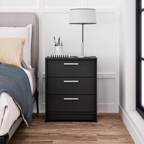 Studio Essentials 3-drawer Nightstand in Black