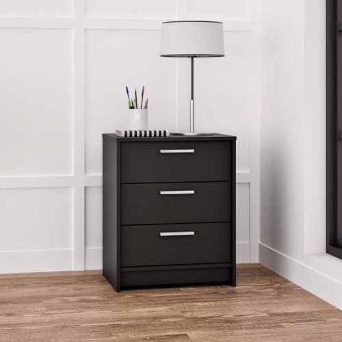 Studio Essentials 3-drawer Nightstand in Black