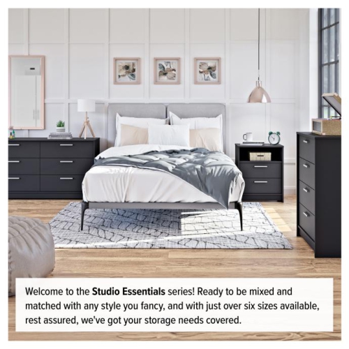 Studio Essentials 3-drawer Nightstand in Black