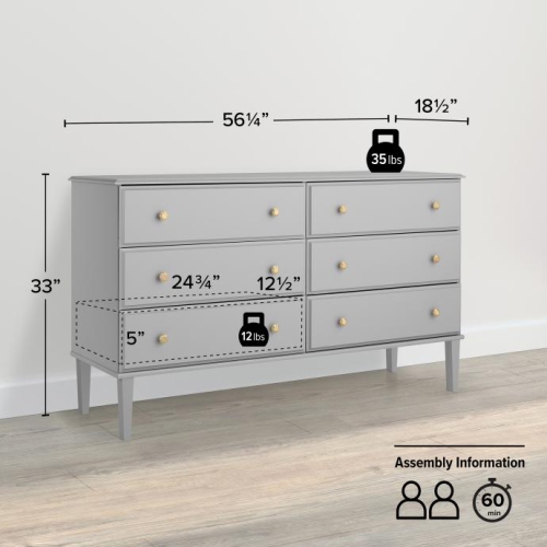Lux 6 Drawer Dresser